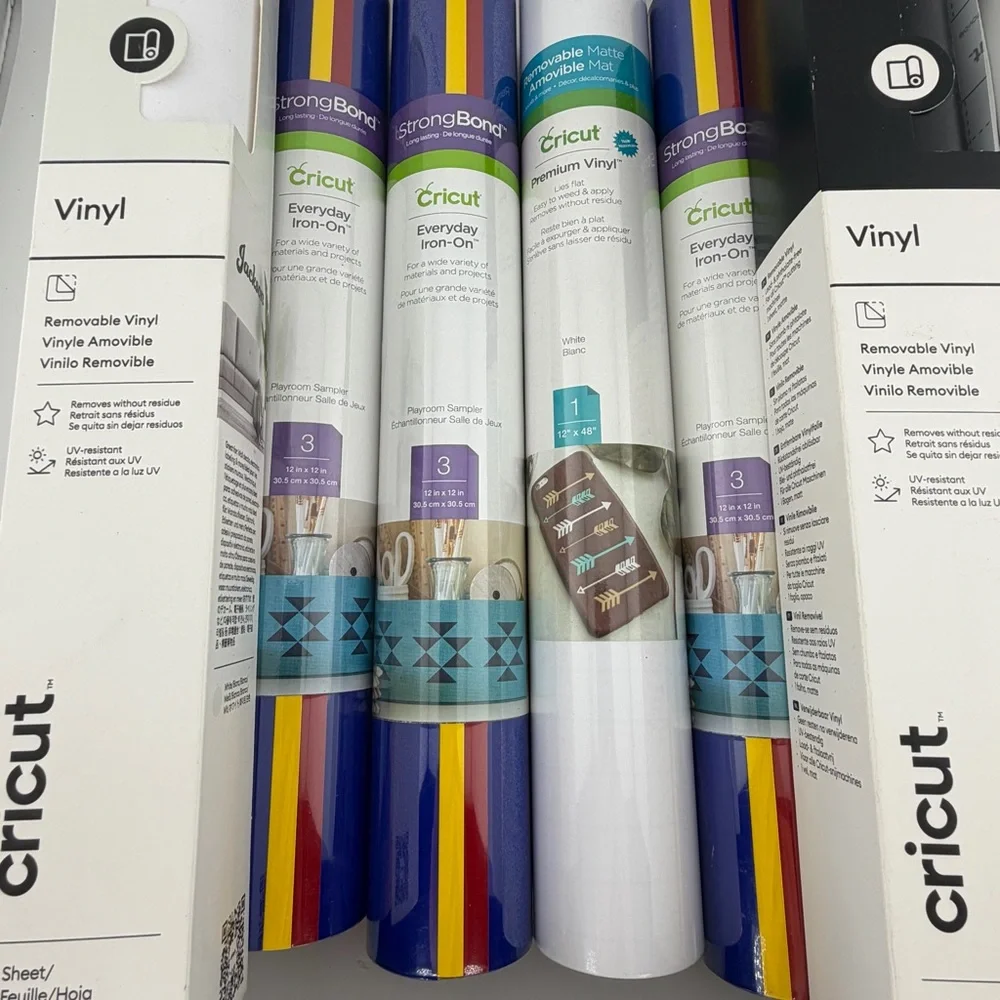 Cricut Vinyl and Iron On Rolls Lot of 8